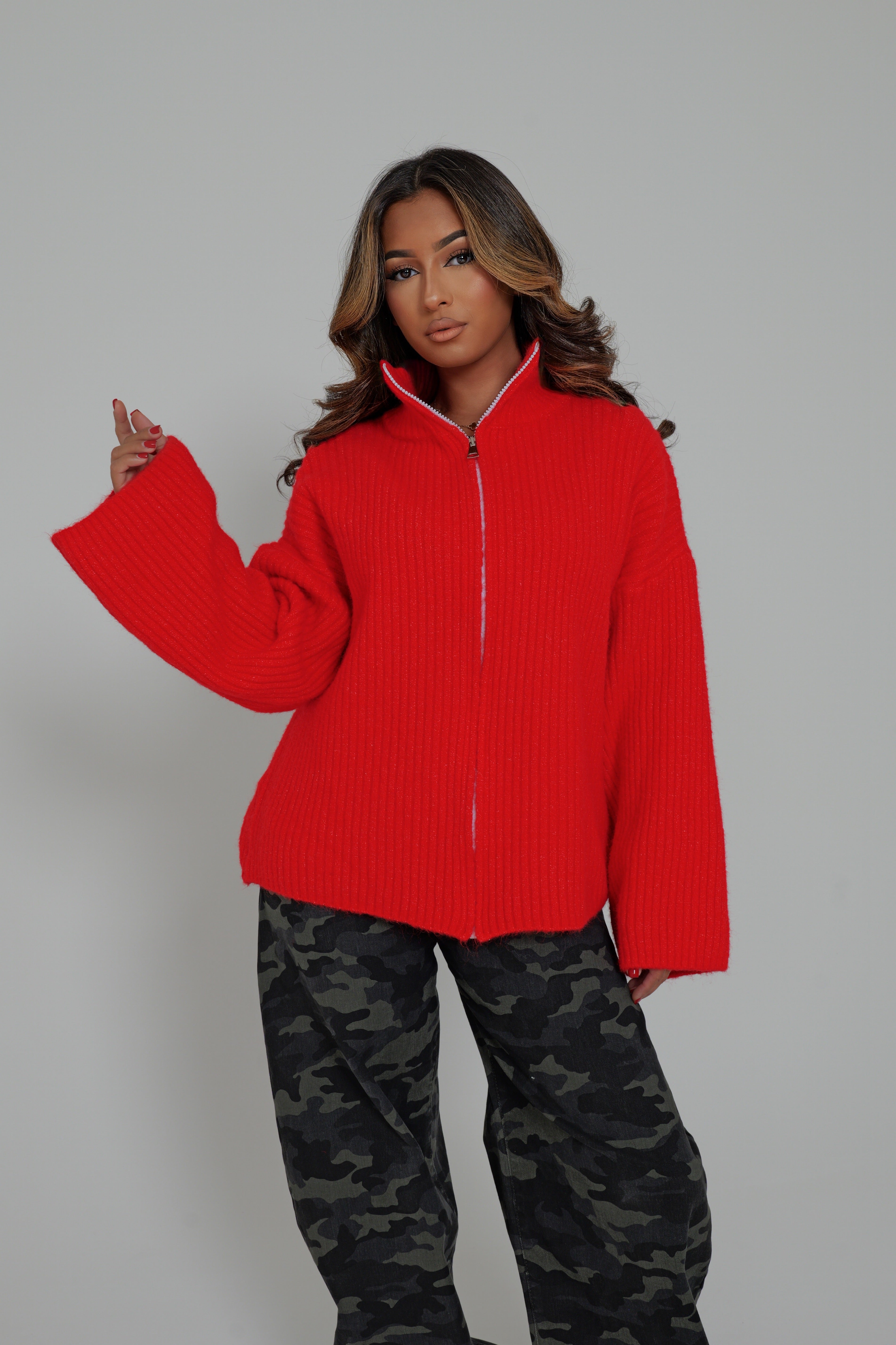 VESTE COZY MAILLE ZIPPÉE