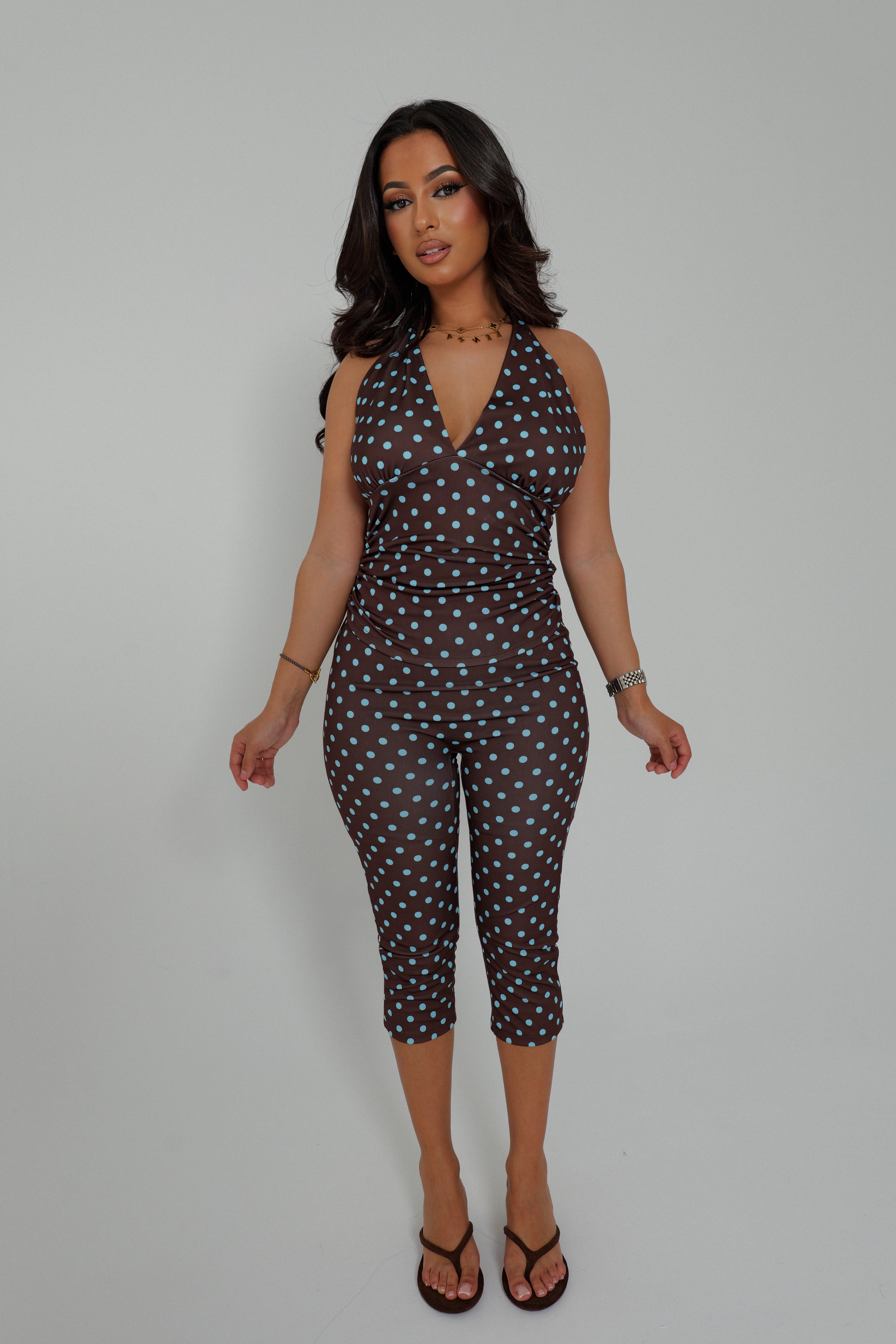 Ensemble Capri Pois Chic (choco-bleu)
