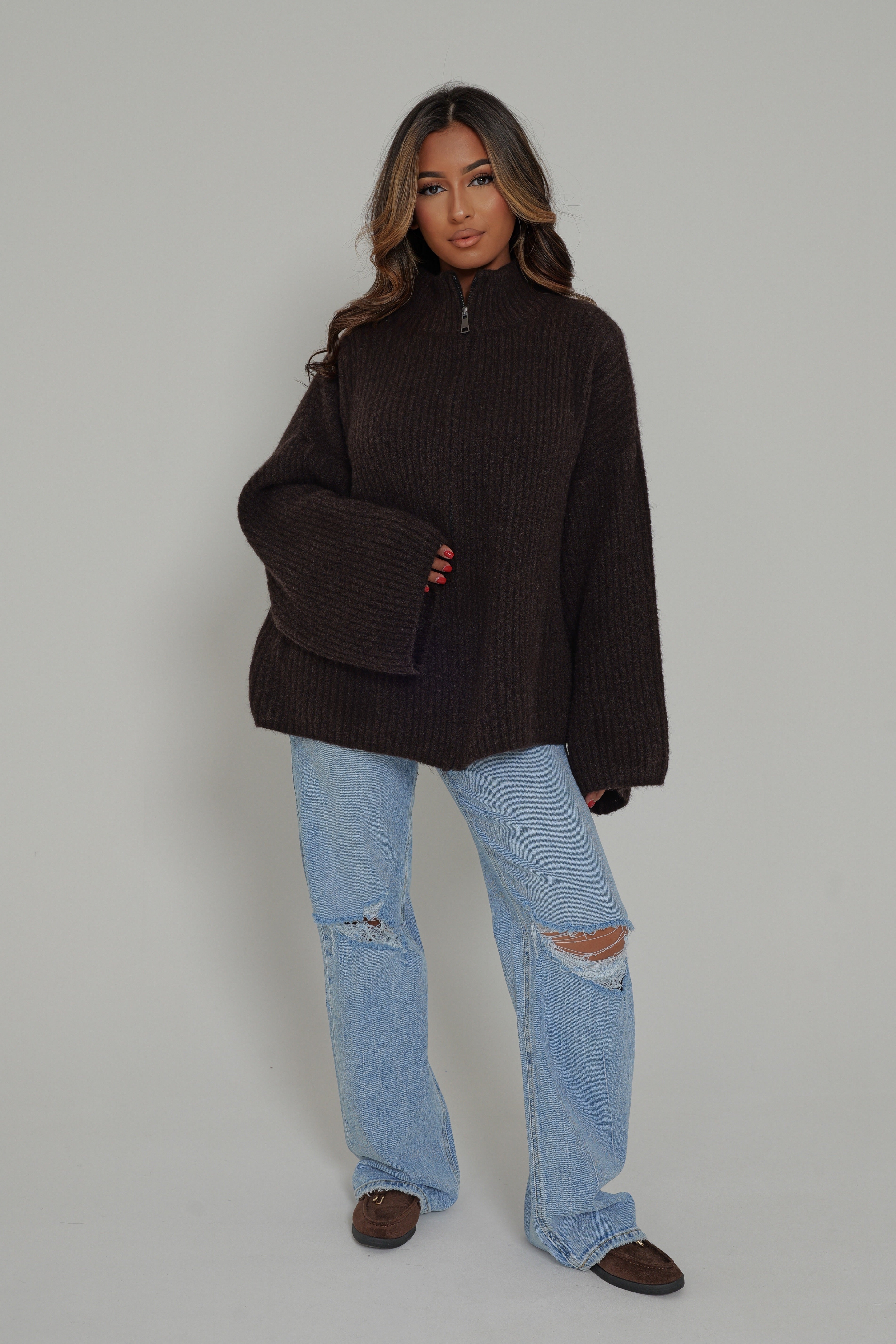 VESTE COZY MAILLE ZIPPÉE