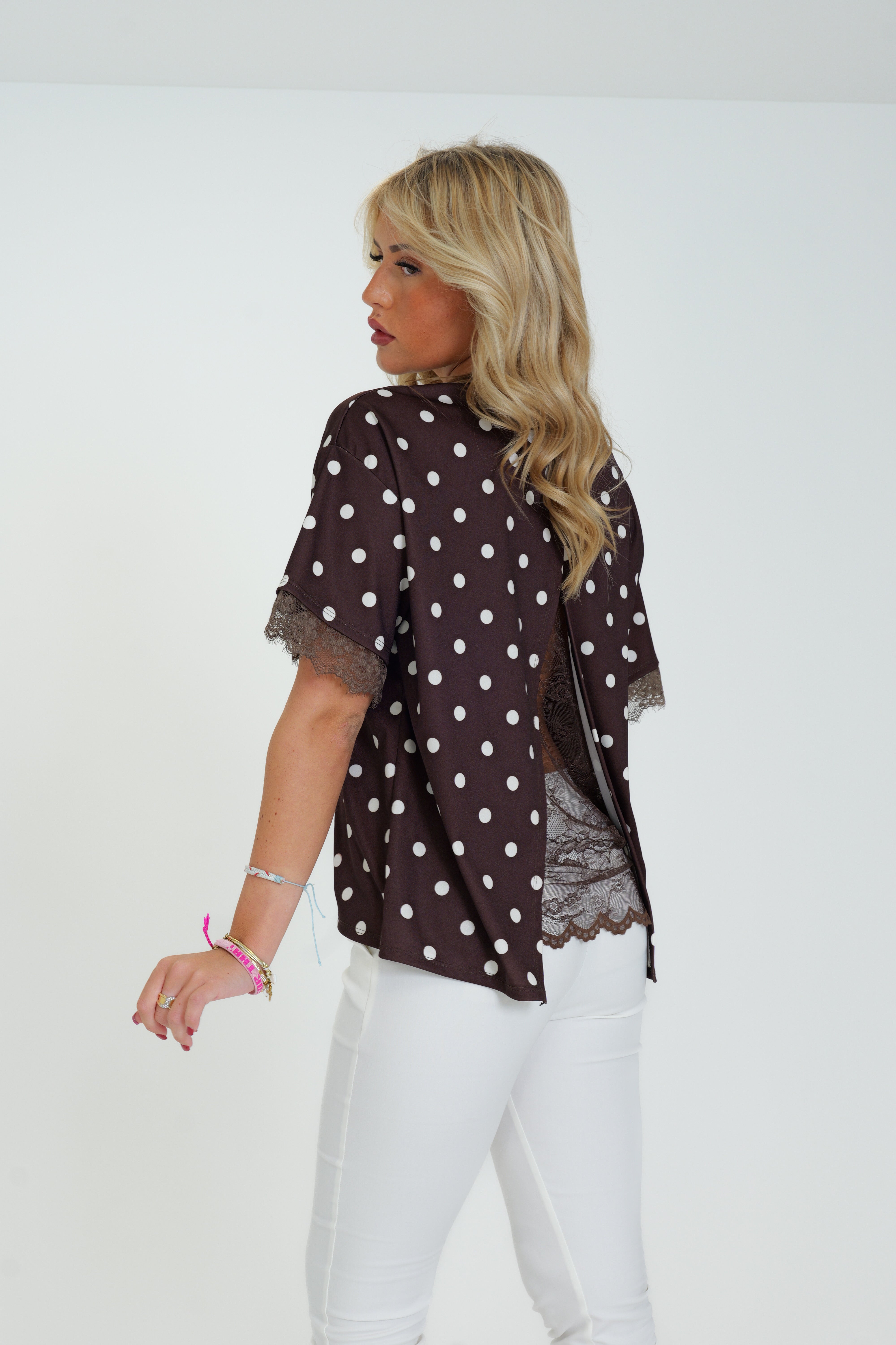 Tee shirt pois - dos dentelle