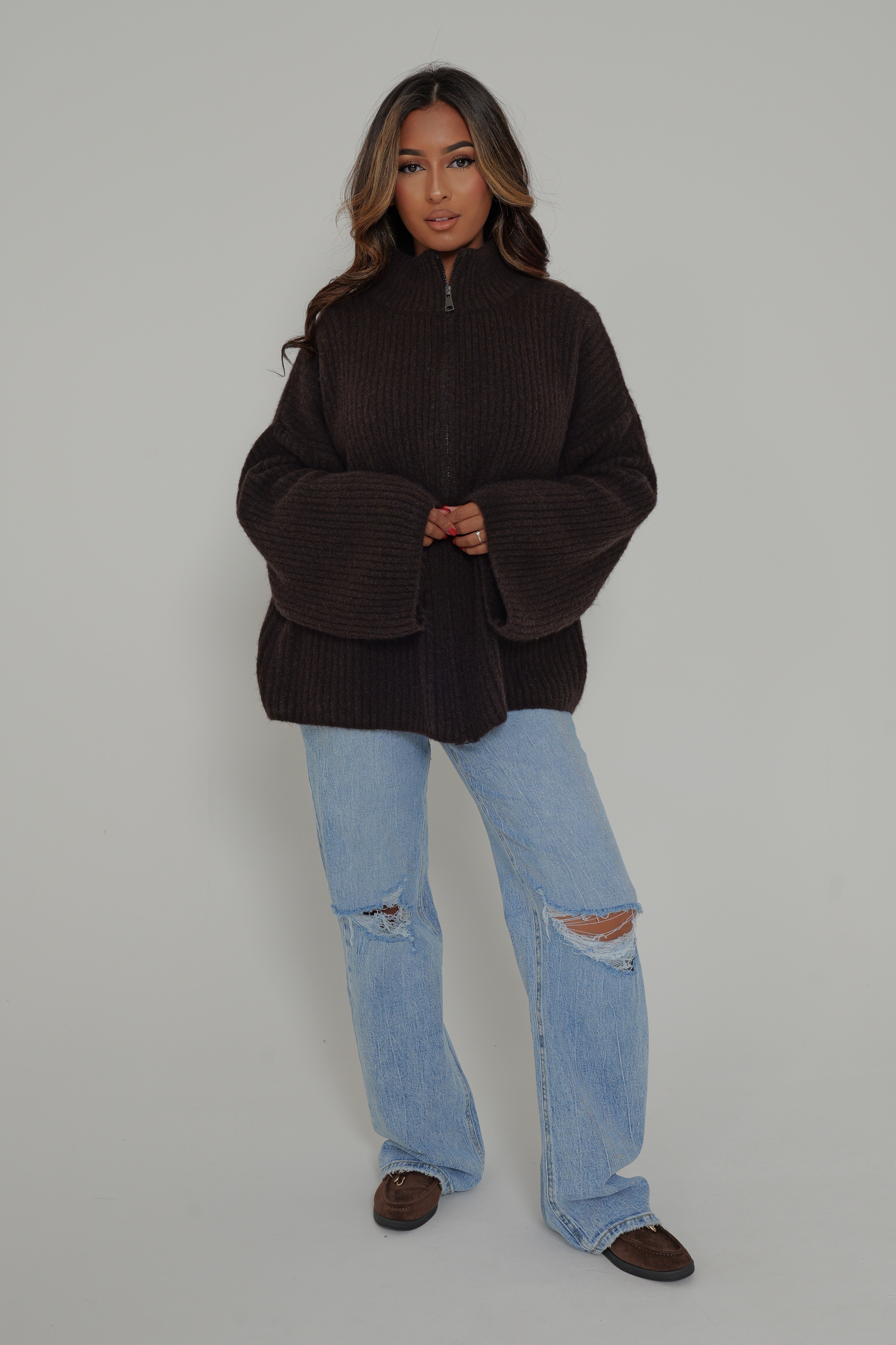 VESTE COZY MAILLE ZIPPÉE