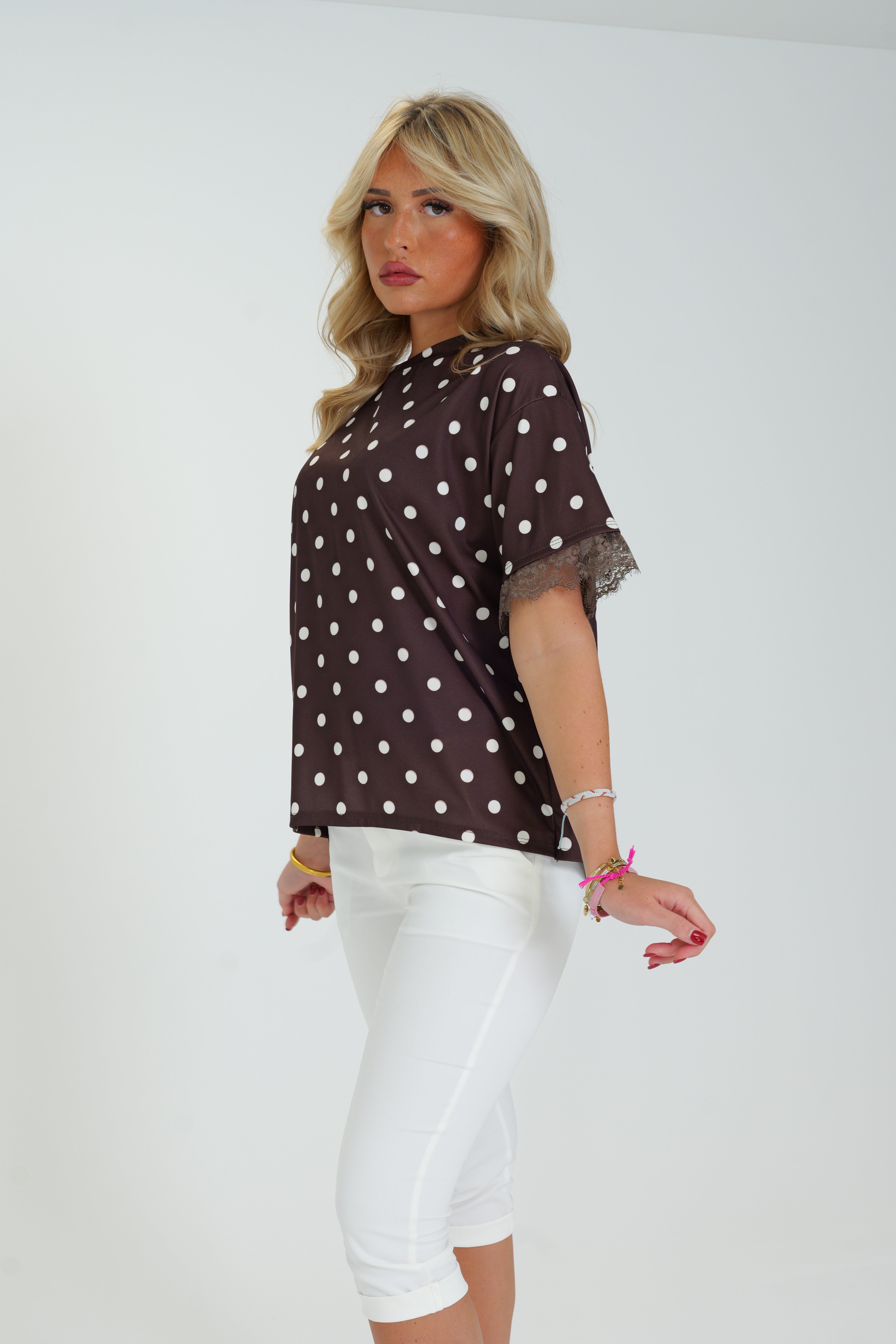 Tee shirt pois - dos dentelle