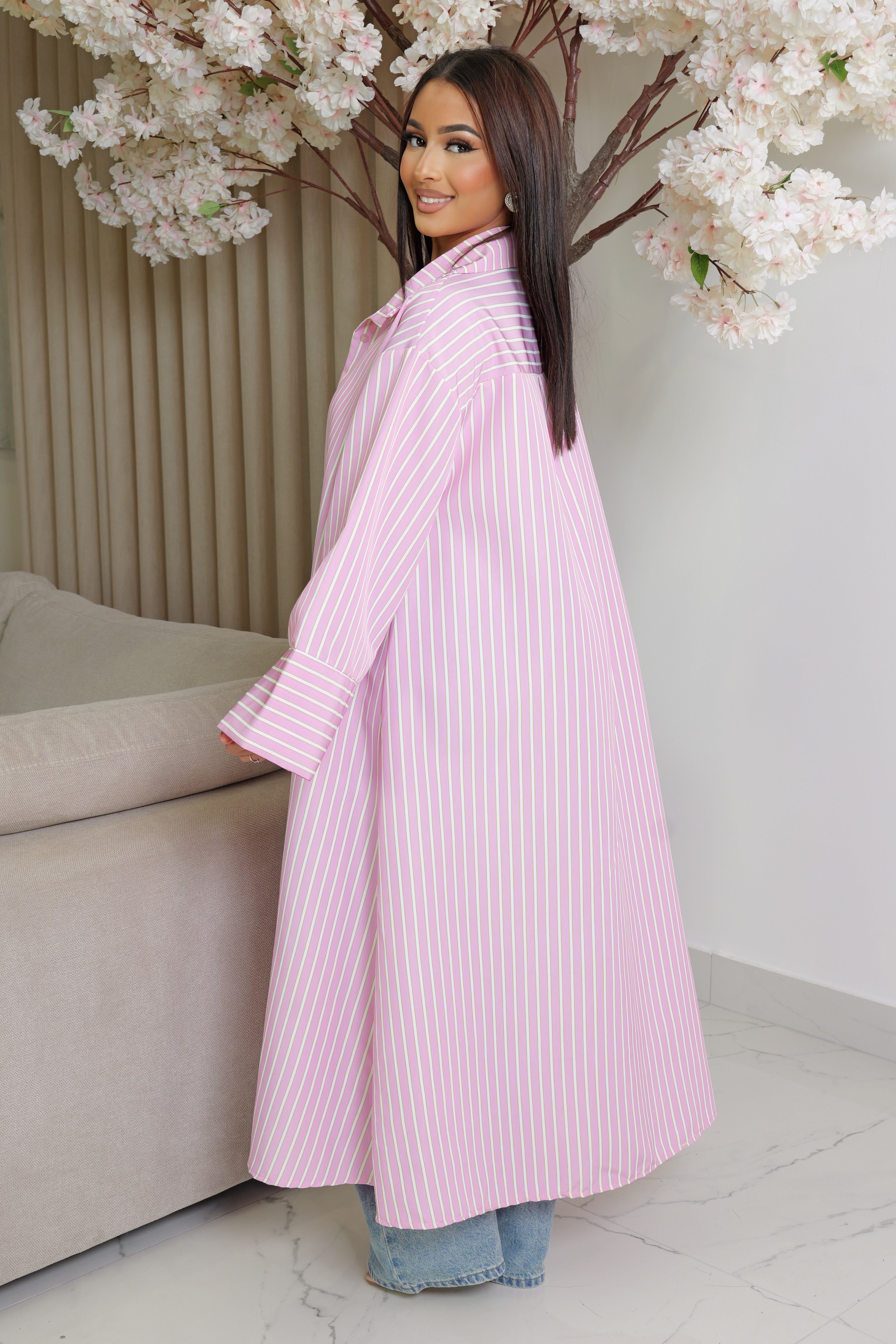 Chemise longue rayé