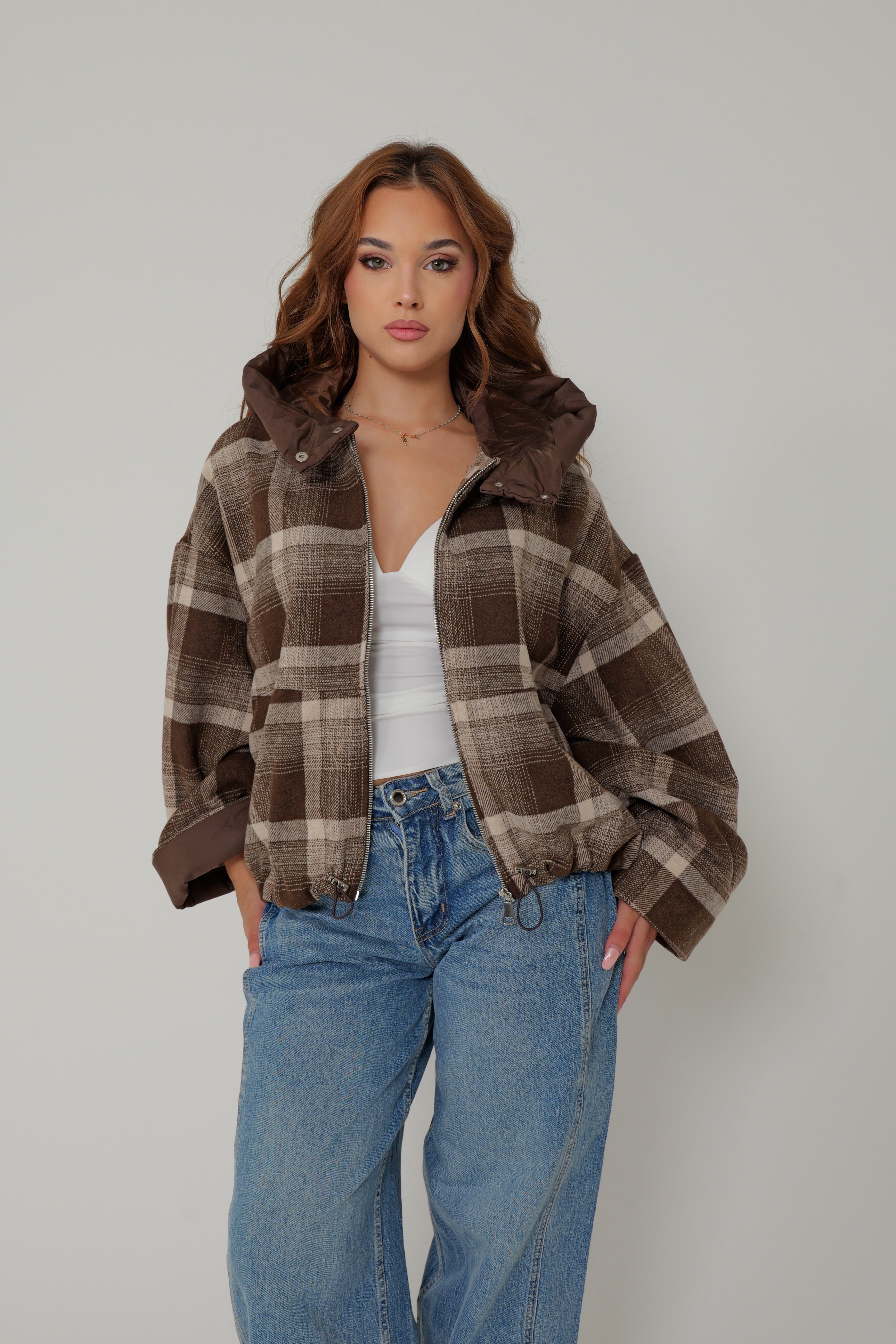VESTE WINTER À CARREAUX