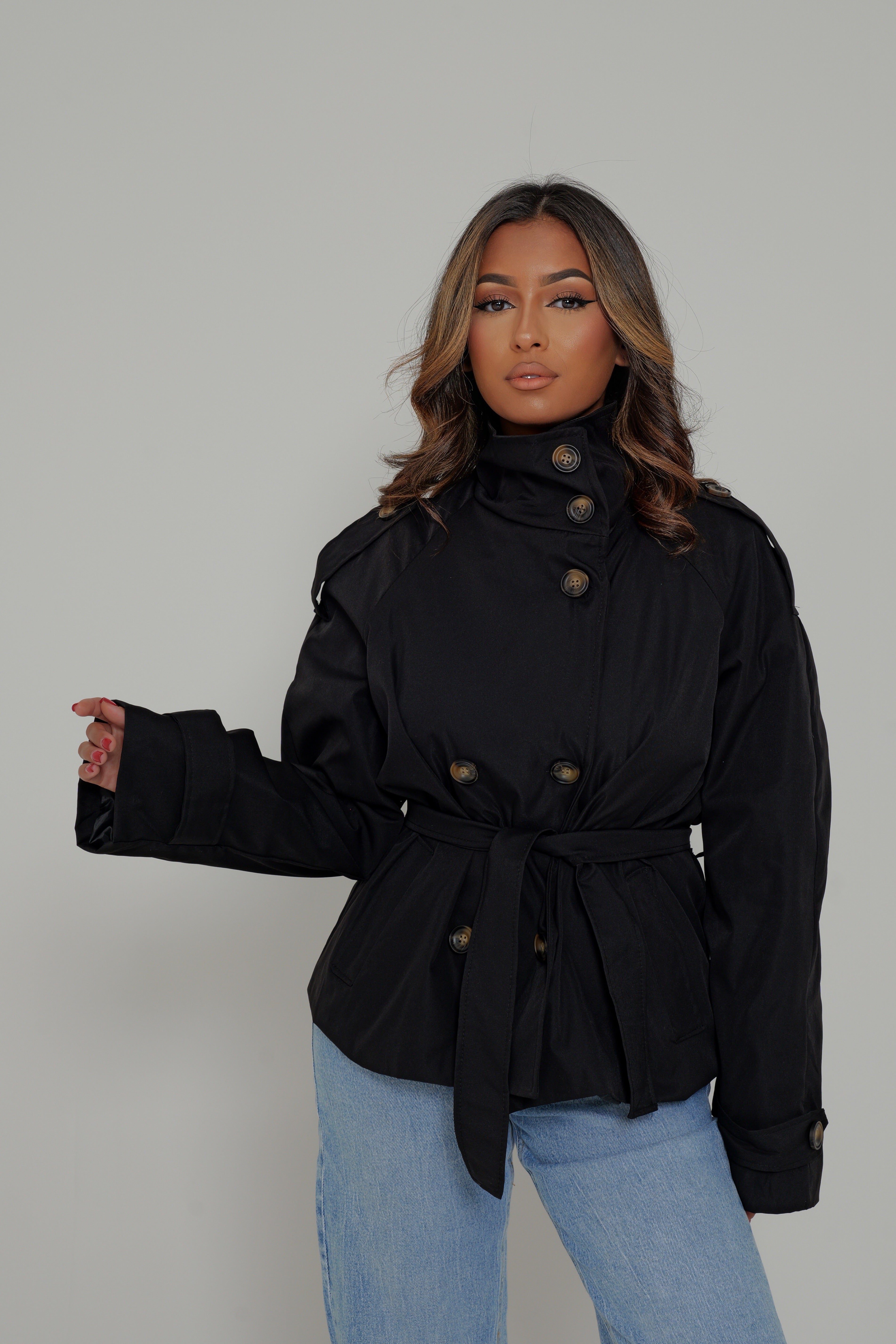 TRENCH BOUTONNÉ ALMA - noir