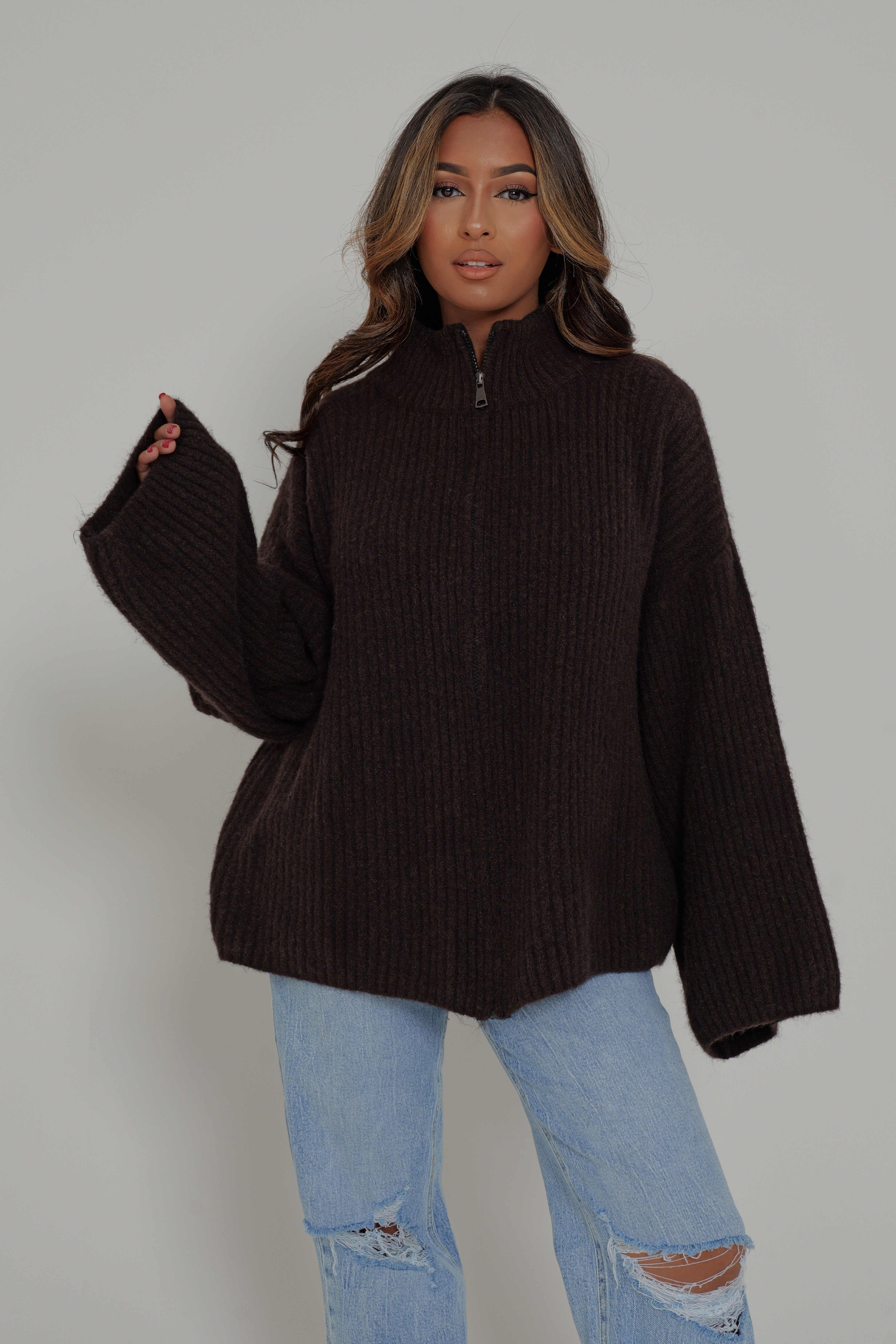 VESTE COZY MAILLE ZIPPÉE