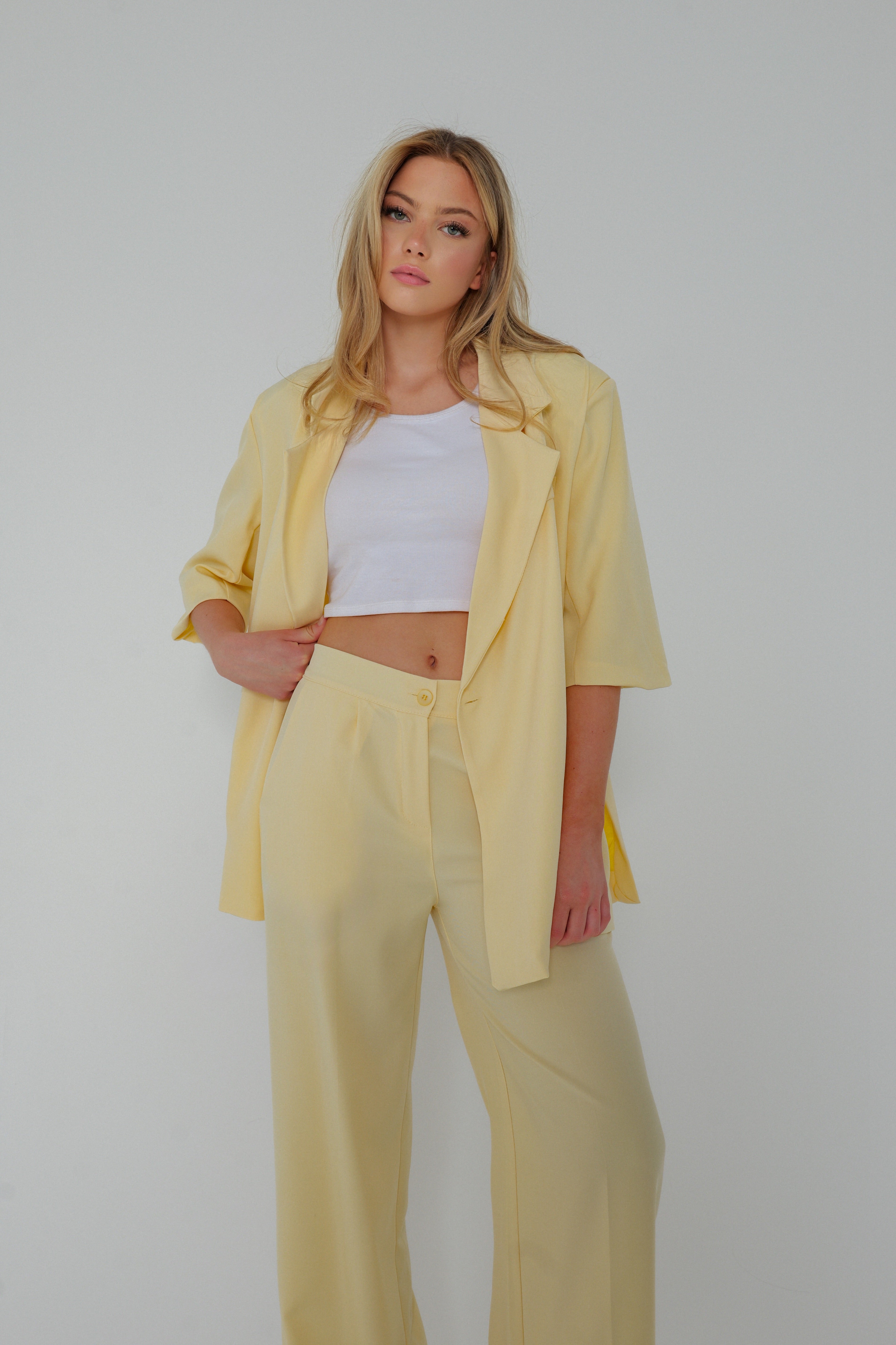 Ensemble blazer manches courtes