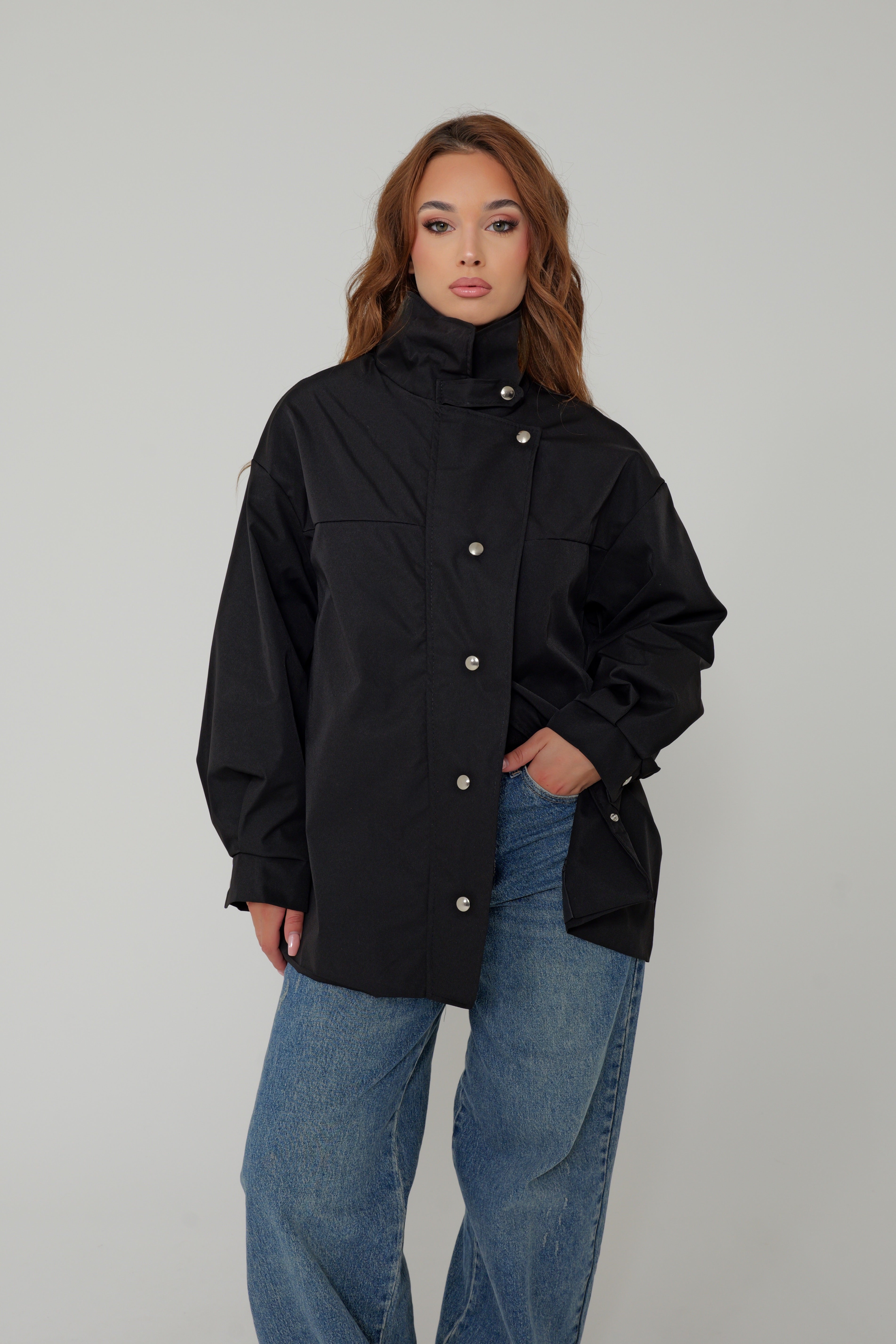 VESTE PRESSIONS ARGENTÉES
