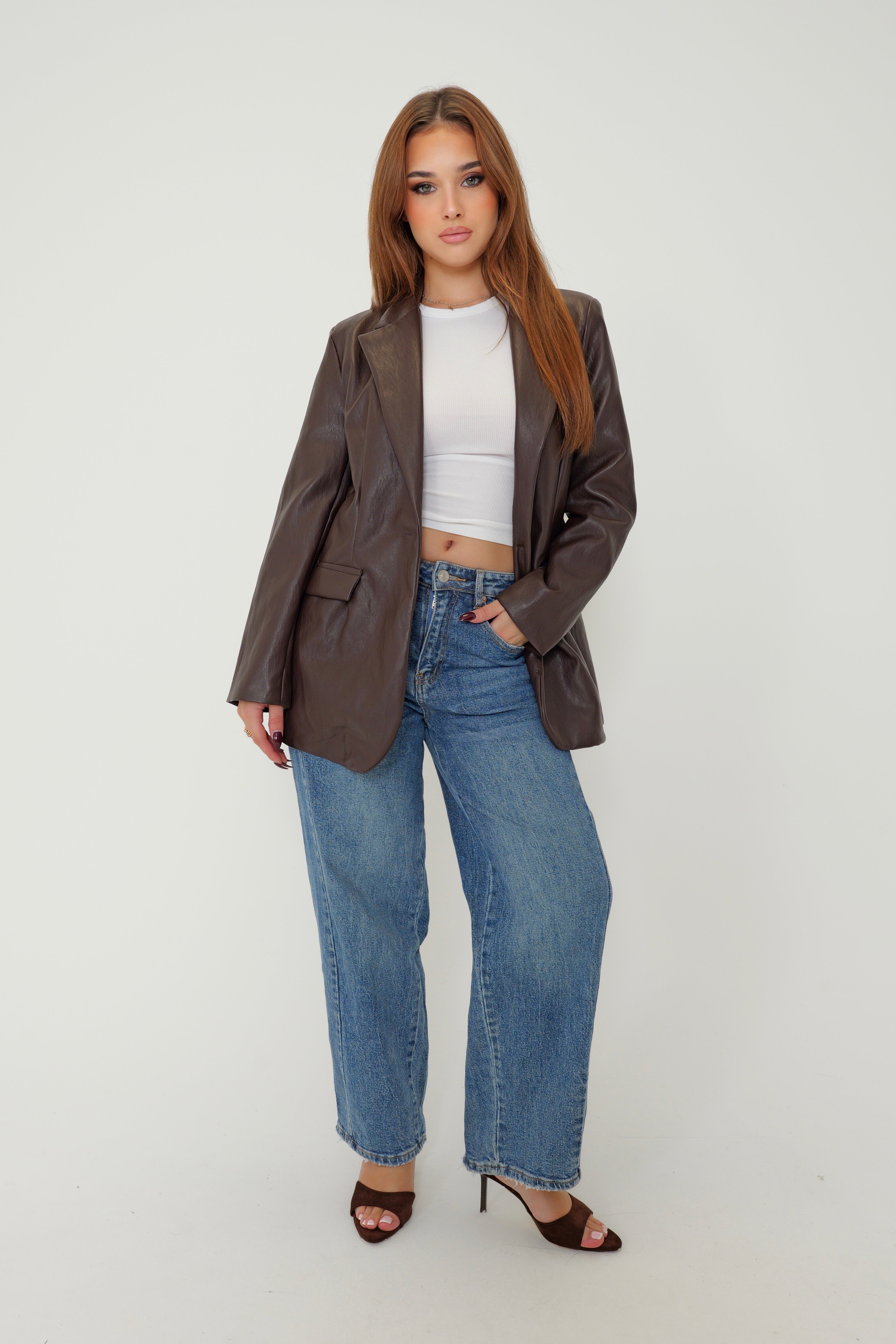 Blazer Brown Simili