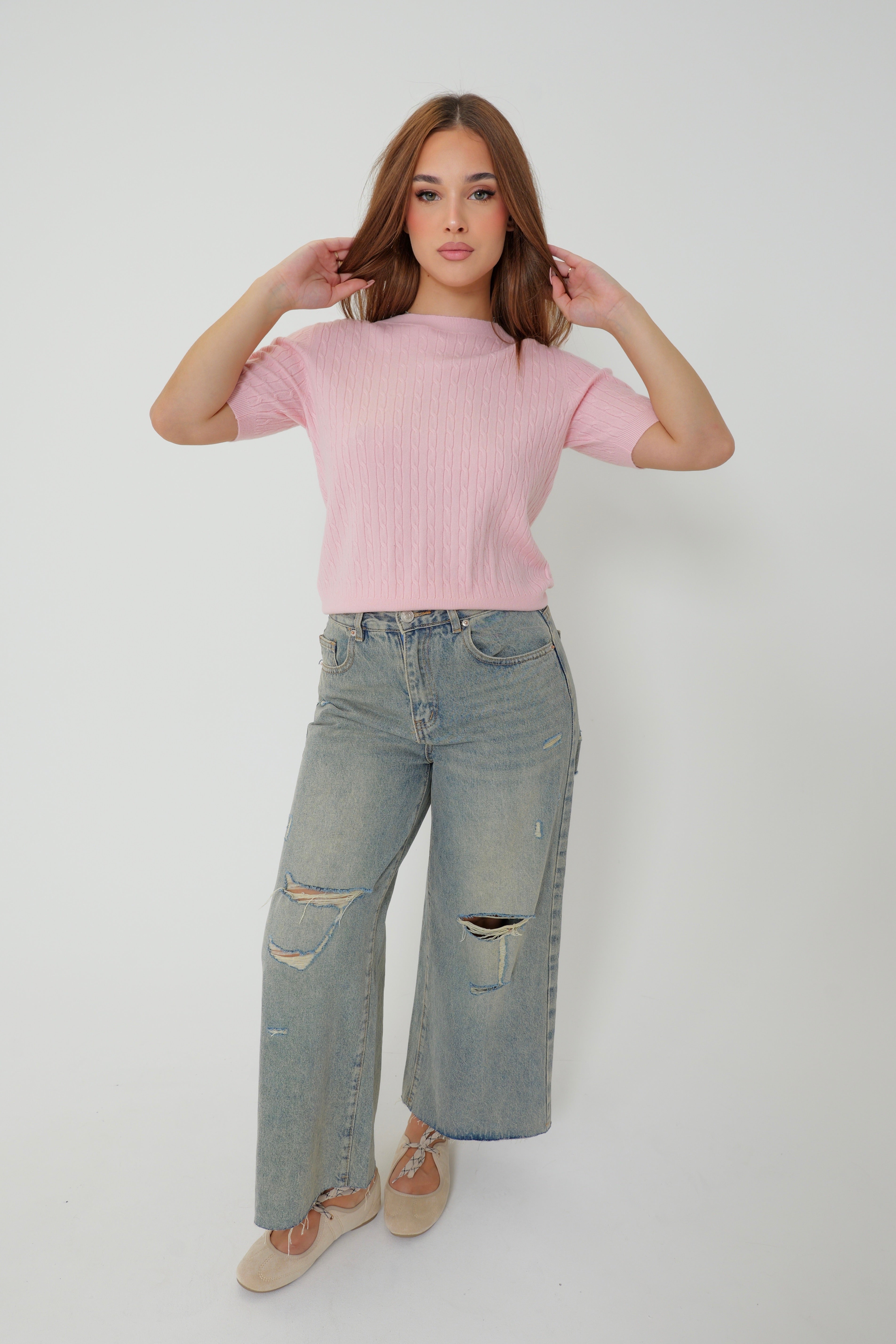 TOP MAILLE DRAPÉE