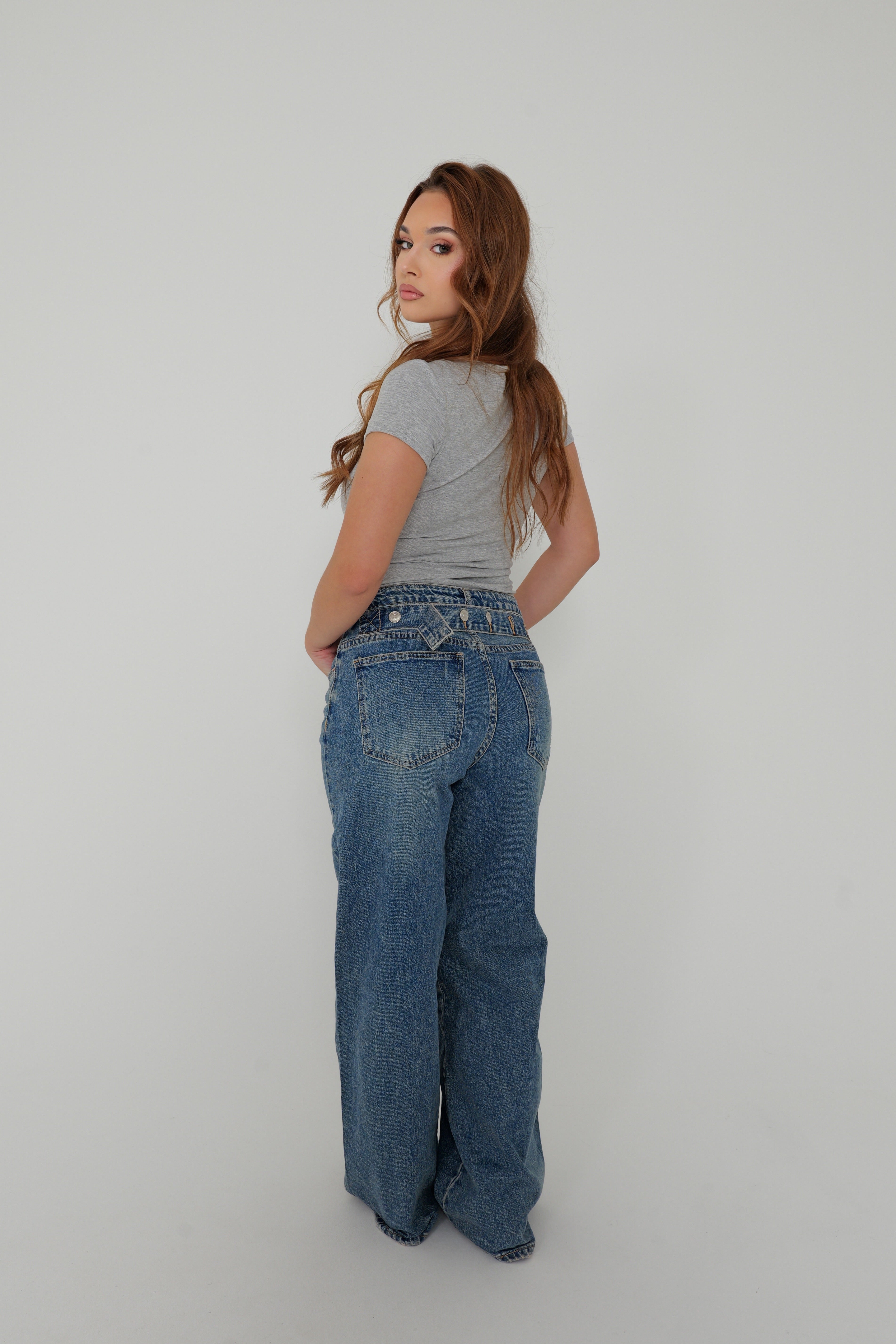 JEAN WIDE LEG DOS BOUTONNÉ