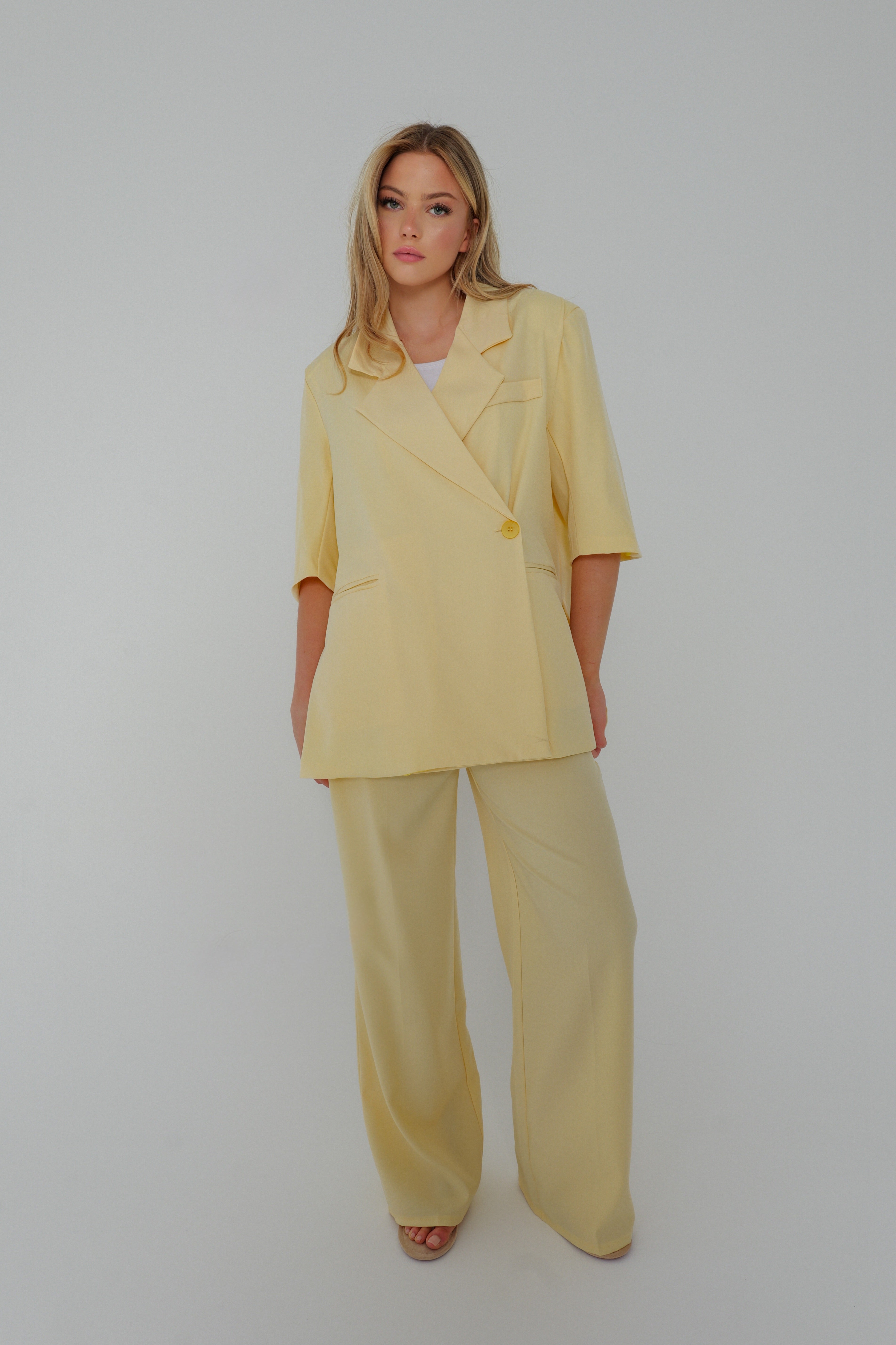 Ensemble blazer manches courtes