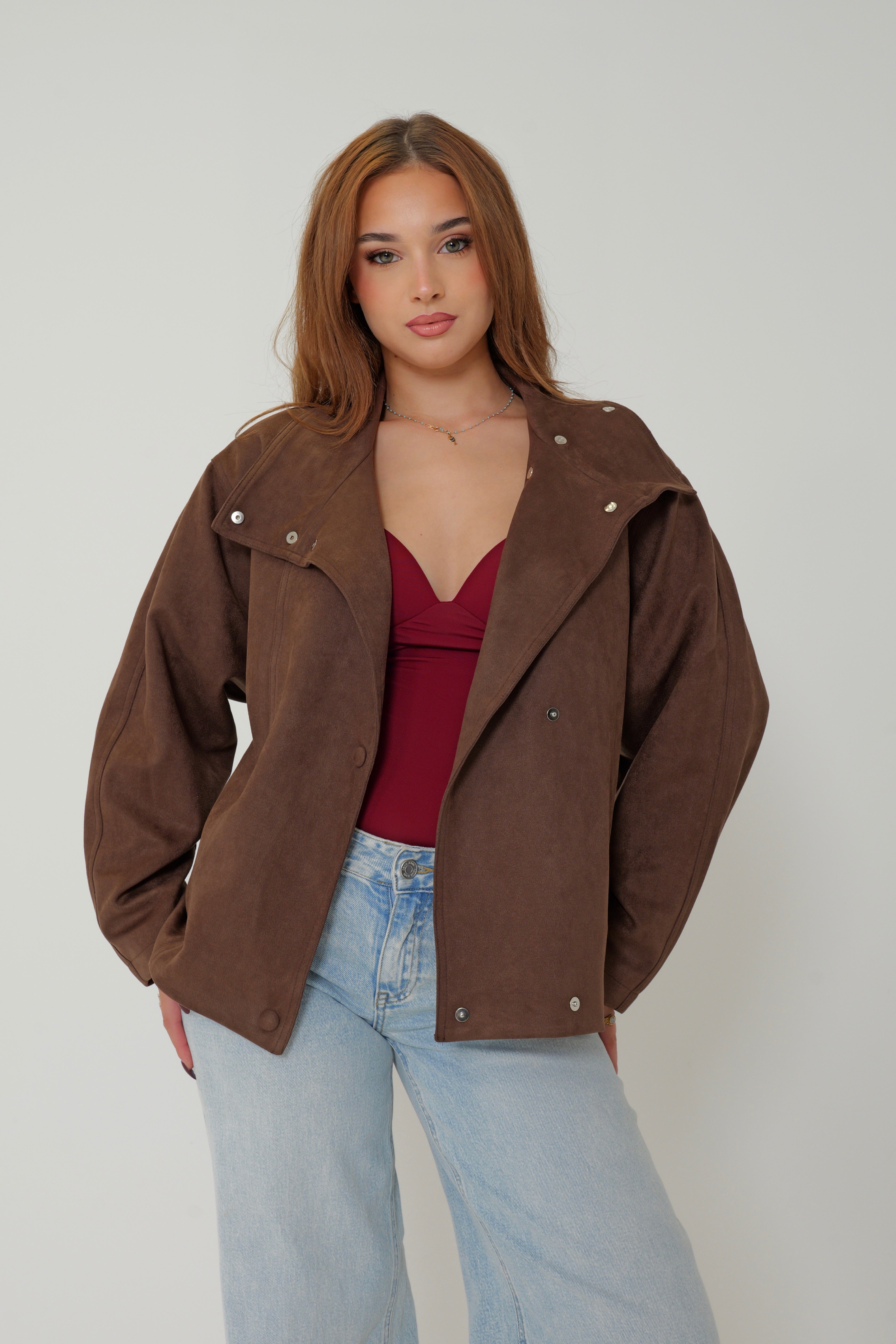 Veste Suédine City Collar