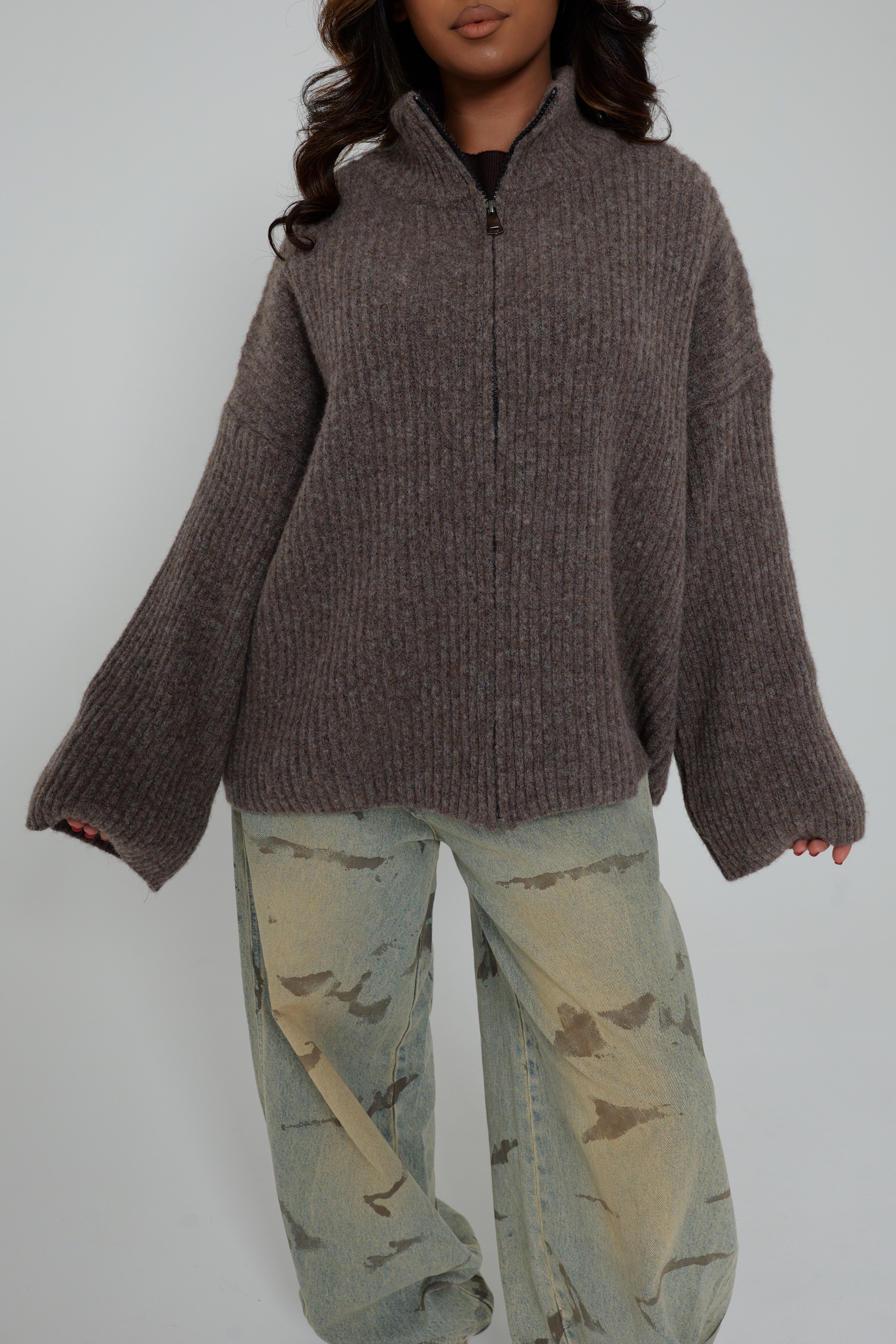 VESTE COZY MAILLE ZIPPÉE