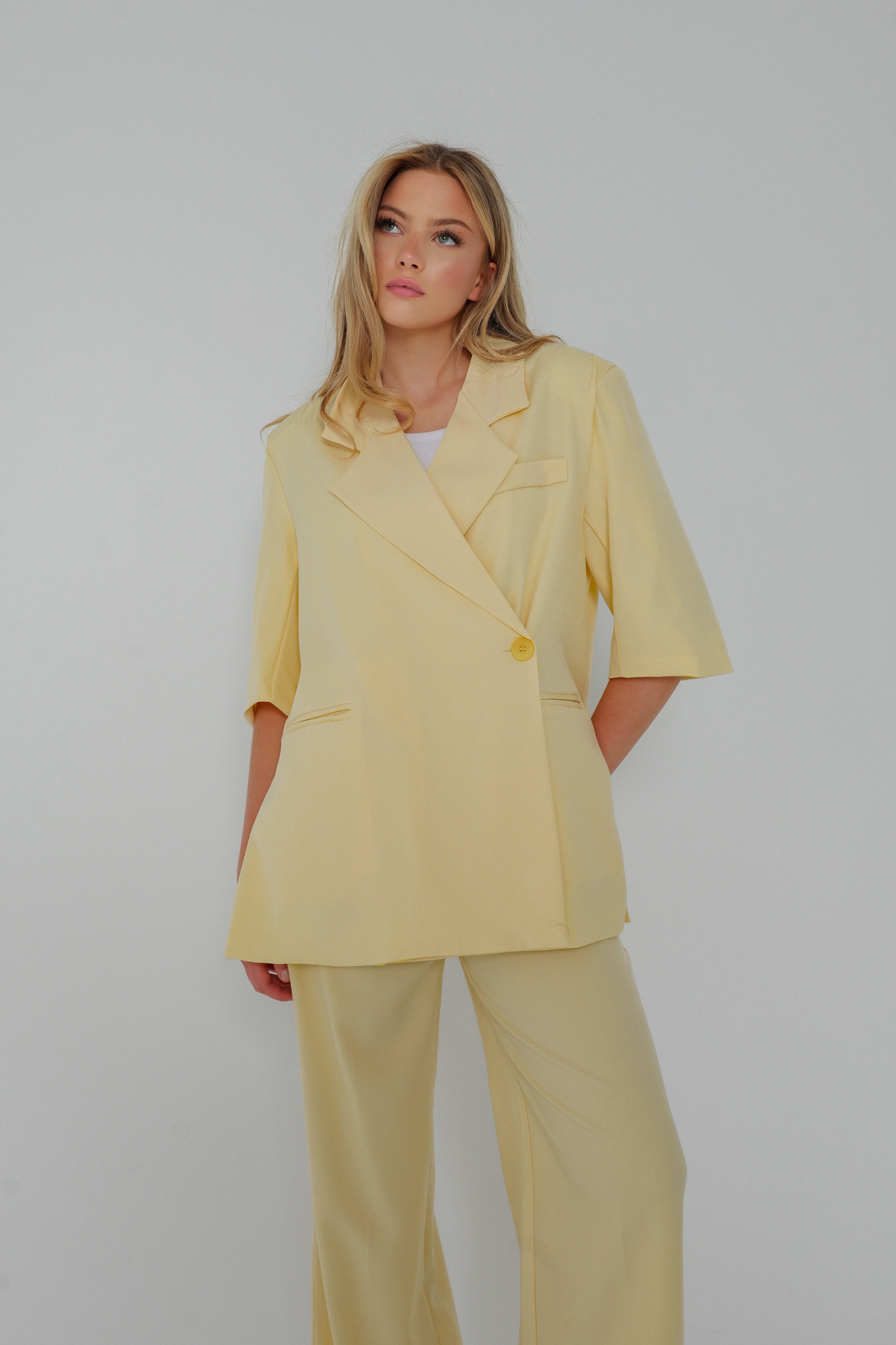 Ensemble blazer manches courtes