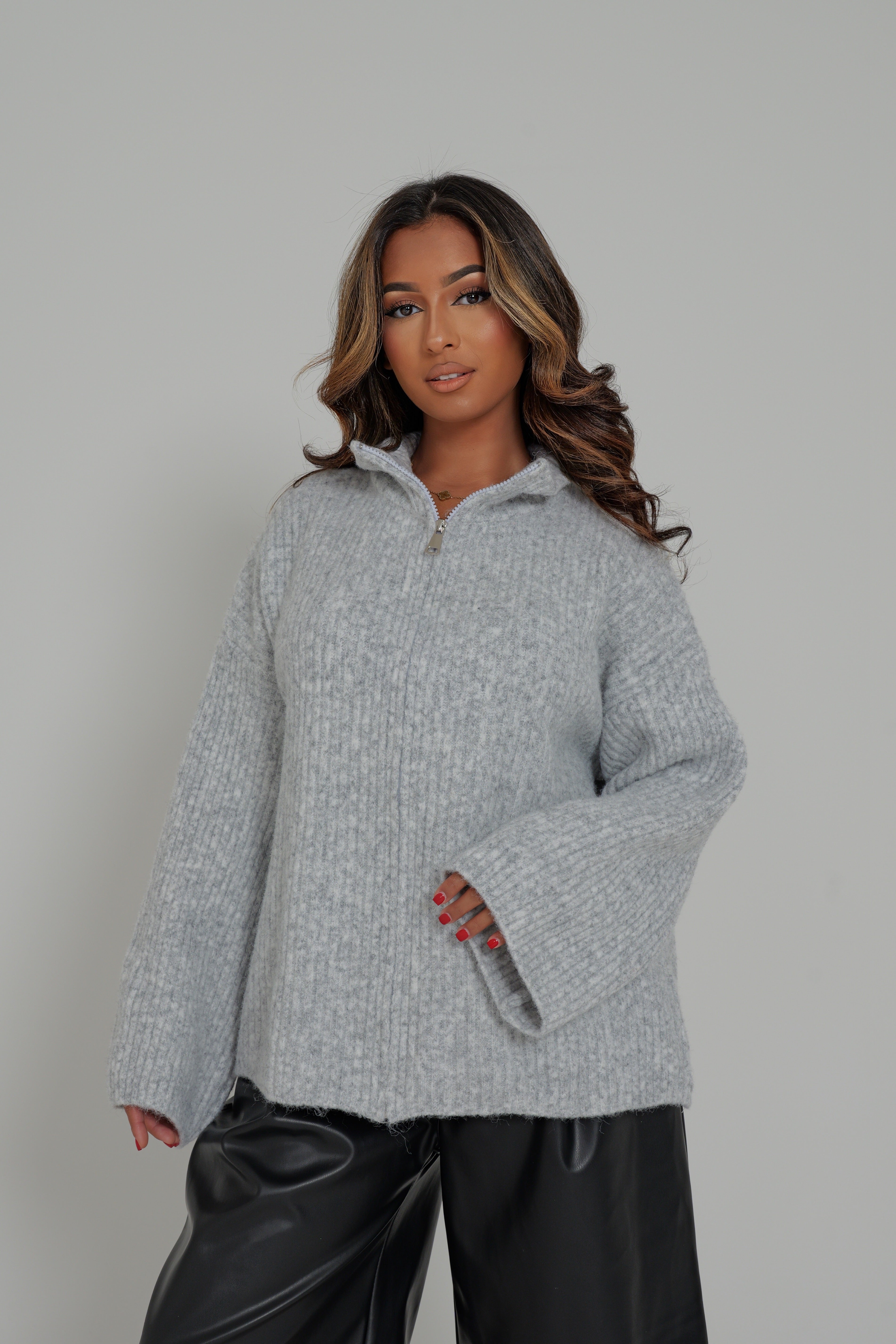 VESTE COZY MAILLE ZIPPÉE